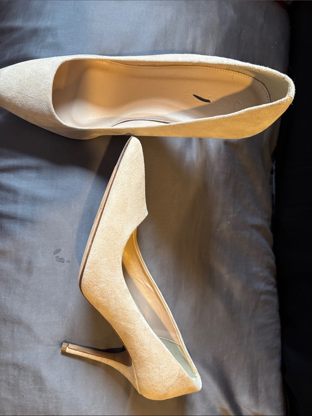 J. Crew Elegant Beige Suede Pointed-Toe Women's Pumps